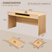 63" Curved Edge Home Office Desk, Modern Computer Desk, Natural