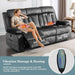Power Reclining Sofa, 3-Seater Reclining Couch with Massage & Heat, Drop-Down Table, USB & Type-C Charging Ports, Cup Holders, Dutch Velvet, RV & Living Room Reclining Seating