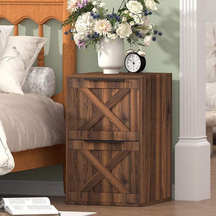 Wood Filing Cabinet, 2 Drawer File Cabinet for Home Office