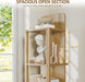 Rotating Bookshelf Tower W/Light, 15.4''/Shelf for Living Room Oak | 15.4'' Tall/Shelf, 4 Tier Spinning Bookshelf, Space-Saving Storage Book Shelf for Living Room, Bedrooms, Office, Natural Oak