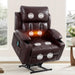 FLEXISPOT XL31-XL Oversized Power Lift Recliner for Elderly, 400 Lbs Heavy Duty Lay Flat Lift Chair with Extra Wide 27" Seat, Massage & Heat, Dual Motor Electric Recliner for Living Room, Dark-Brown