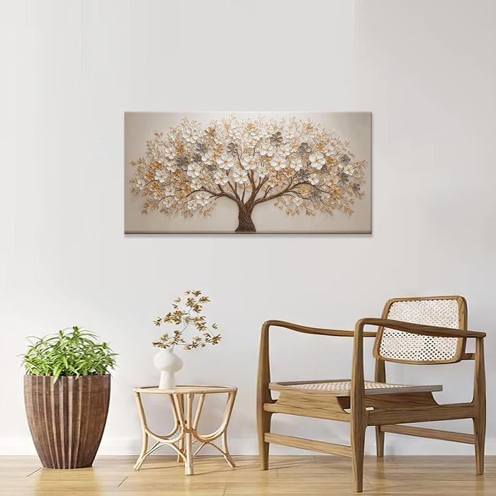 Modern Tree of Life Wall Art Print Canvas Art Wall Decor for Living Room Botanical Prints Aesthetic Home Wall Decor Pictures for Bedroom Study Warm Personal Interior Wall Decoration 20"×40"