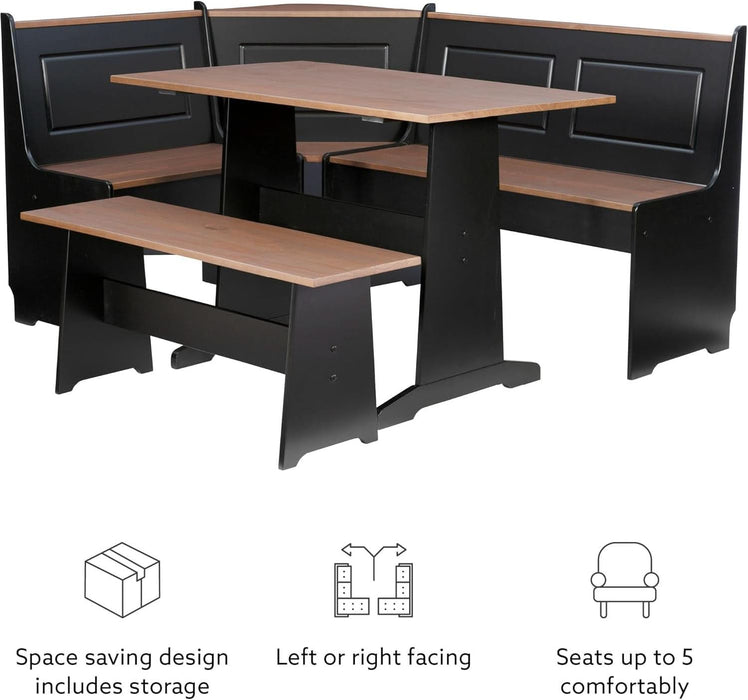Black and Pecan Breakfast Dining Set Ardmore Nook