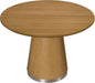 43-Inch Pedestal round Dining Table for 2-4, Oak Brown Wood Grain