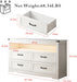 White Dresser for Bedroom, Wood 4 Drawer Dresser with LED Light, Dressers & Chests of Drawers with Metal Handles, Storage and Organization for Bedroom, Hallway, Entryway