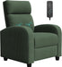 Massage Recliner Chair for Living Room Adjustable Reclining Chair Home Theater Seating Modern Winback Single Sofa for Adults with Footrest (Corduroy, Green)