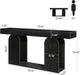70.9-Inch Extra Long Sofa Table, Farmhouse Console Tables with Wood Frame and Storage Shelf, 2-Tier Wood Table behind Couch for Living Room, Hallway, Foyer, Black
