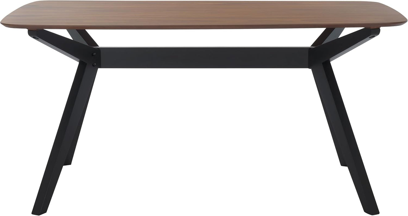 SAFAVIEH Couture Collection - Divya Walnut & Black Rectangle Wood Dining Table, Modern Two-Tone Design, Seats up to 6 (SFV6711A)