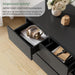 Modern Black 7 Drawer Dresser for Bedroom, Simply Chest of Drawers, Wood Storage Dresser with Deep Drawers for Living Room Hallway Entryway, Black