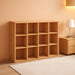 12-Cube Storage Shelf Bookcase - Wooden 3-Tier Floor Standing Open Bookshelf for Home and Office, Display Cabinet, Oak