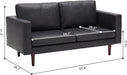 65" Faux Leather Loveseat - Black