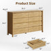 55" Wide 8 Drawer Dresser for Bedroom with Solid Wood Legs
