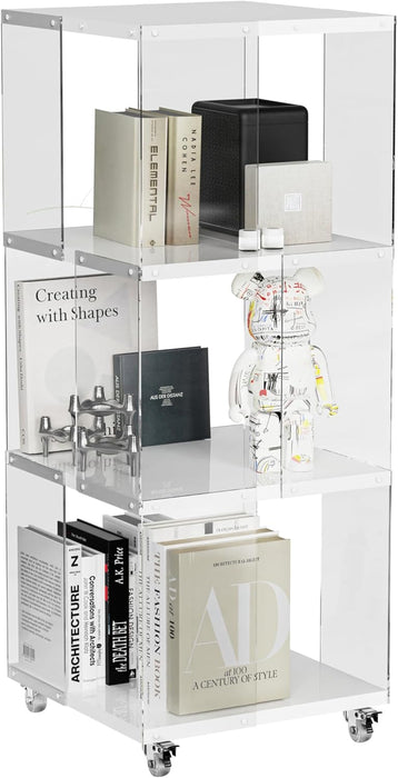 Three Tier Rotating Bookshelf With Illuminated LED