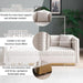 Velvet Sofa Set Luxury Couch Set Living Room Couches and Loveseat Sets Modern Sofa Couch Set L Shaped Couches with Gold Metal Legs and Nailhead for Living Room, Apartment and Office