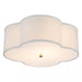 17 In. 2-Lights White Linen Flush Mount with Acrylic Diffuser