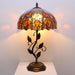 Tiffany Style Purple Jewelry Baroque Stained Glass Table Lamp 19 Inch