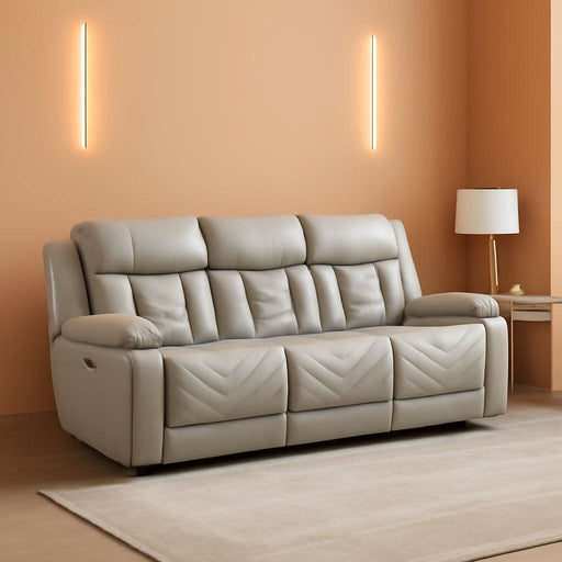 Wll Hugger Power Double Reclining Sof with Center Drop-Down Tble, Fux Lether Home Theter Seting with LED Lighting/Usb Chrging Ports/Wireless Chrger/Cup Holders, Mgzine Pocket, Gry