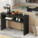 Black Console Table 47 Inches, Entryway Table with Storage, Sofa Tables Narrow Long, Wooden Couch Tables behind Sofa for Living Room, 2 Tier Entrance Tables
