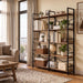 5 Tier Bookshelf, Bookcase with 10 Open Display Shelves