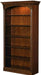 Cherry Veneer Bookcase with Distressed-Finish, Tall Open Bookshelf and Wood Shelves for Office or Bedroom Use, Brown