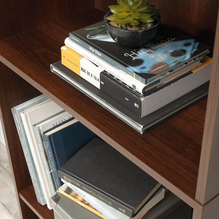 Brook Cherry Modern Bookcase With Adjustable Shelves