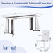 Dining Table Set for 6,White Marble 71'' Dining Room Table with Spacious Legroom and White Leather Dining Chairs,Easy Assembley,7 Pieces Kitchen Table and Chairs for Dining Room,Restaurant