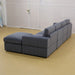 Sectional Sofa, 132" Oversized 4 Seater Couch with Ottoman for Living Room, Microfiber, Gray