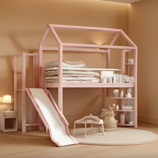Twin IndustrialStrength Loft Bed With Integrated Slide