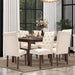 Tufted Dining Chairs Set of 4, Accent Parsons Diner Chair Upholstered Fabric Stylish Kitchen Chairs with Solid Wood Legs and Padded Seat, Beige