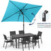 6.5' X 10' Patio Umbrella, Rectangular Patio Umbrella, Metal Pole Square Outdoor Umbrella with Crank and Push Button Tilt, Large Outdoor Umbrella with Polyester Canopy
