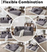 Gray Corduroy Convertible Sectional Sofa Bed Cushions