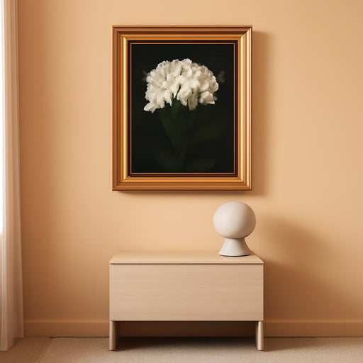 Gold Framed Vintage Wall Art for Living Room, Flowers Painting Canvas Prints Shelf Decor for Kitchen, Aesthetic Bedroom Wall Art, Christmas Gifts for Friends or Family (White Hydrangea 8"X10")