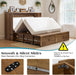Full Murphy Bed with Storage and Charging Station, Farmhouse Cabinet Bed, Noise-Free, for Guest Room, Apartment, or Office, Barnwood
