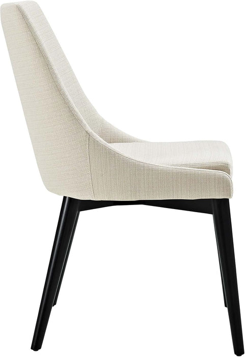 Viscount Mid-Century Modern Upholstered Fabric Kitchen and Dining Room Chair in Beige