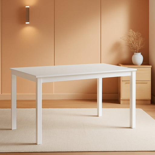 Elegant White Sixty Inch Contemporary Dining Table