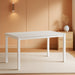 Elegant White Sixty Inch Contemporary Dining Table