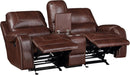 Brown Glider Recliner Loveseat with USB