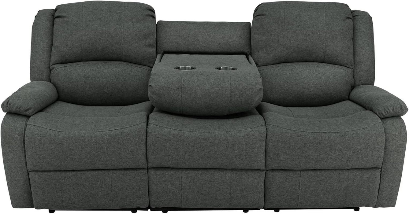 Convertible Rv Couch 80-Inch RV Triple Recliner Sofa With Convertible Console — ShipItFurniture