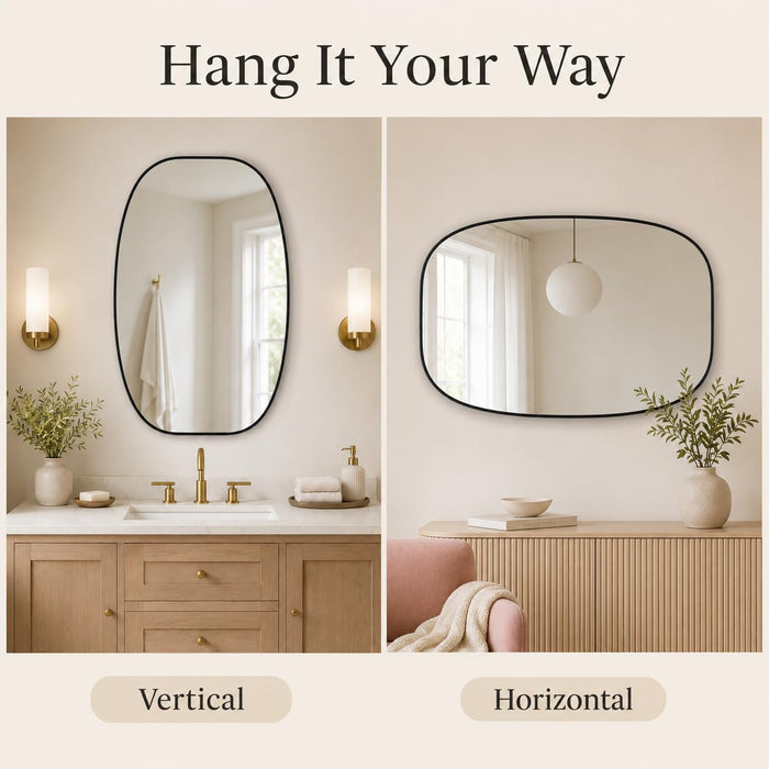 Black Oval Bathroom Mirrors 30X48 Inch