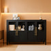 Sideboard Buffet Cabinet with 4 Glass Doors, 55 in Buffet Table Coffee Bar Wine Bar Display Cabinet for Kitchen Dining Room, Living Room (Glass with 4 Doors, Dark)