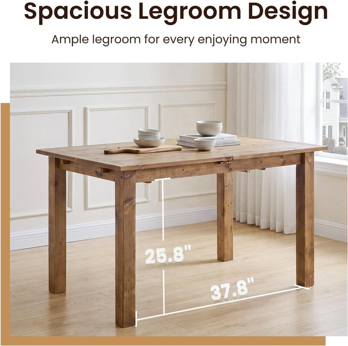 47.5"-59" Farmhouse Extendable Dining Table for 4-6, Walnut