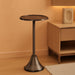 Sanzo Modern Pedestal Drink Table, 9 X 9 X 23, Bronze, Decorative End Table with Hammered Tabletop