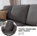 Dark Grey Sectional Sofa L-Shaped Couch with Ottoman