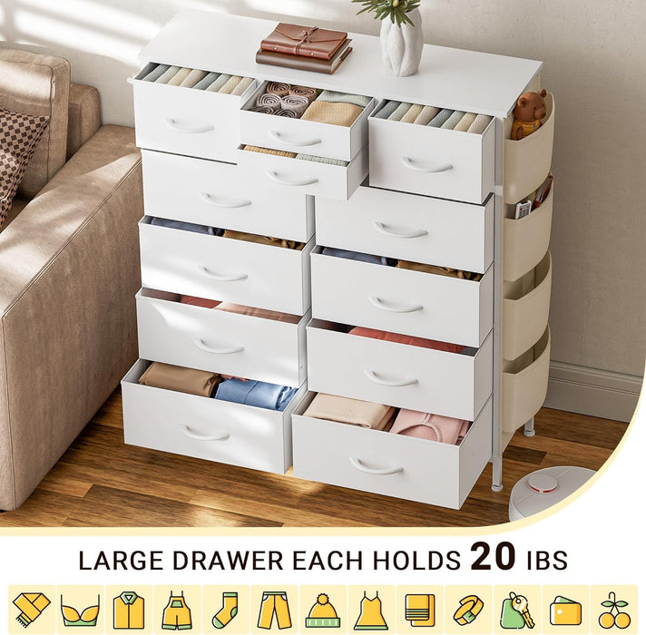 White Dresser with 12 Drawers