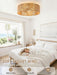 Boho Rattan Caged Fandelier Ceiling Fans with Lights and Remote Control