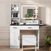 Black Farmhouse Vanity Desk With Integrated Lighting