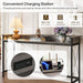 Sofa Table with Outlets and USB Ports, 70.9 Inch Extra Long Console Table behind Couch with Charging Station, Industrial Narrow Entryway Hallway Accent Table for Living Room