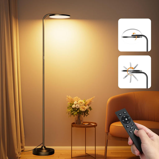 LED Floor Lamp Tall HighBrightnessLED Dimmable Remote