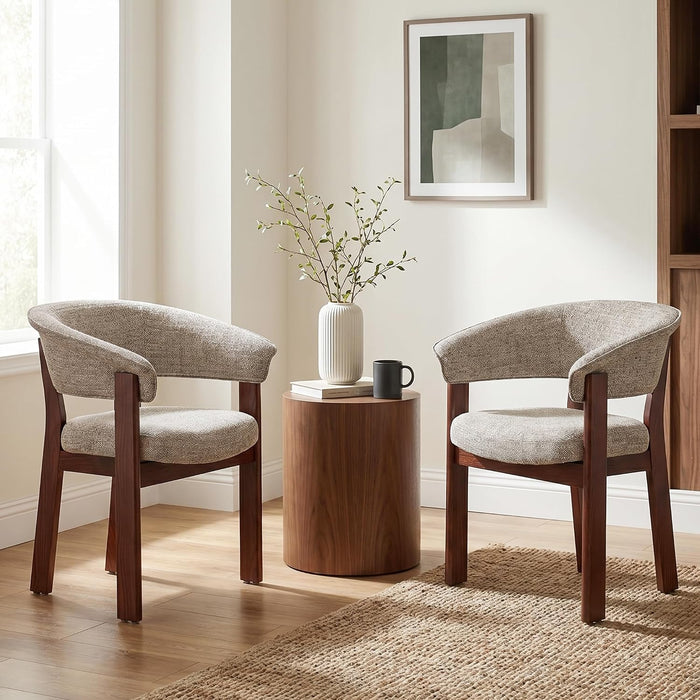 Fully Assembled Upholstered Dining Chair, Solid Red Oak Wood Kitchen Side Chair, No Assembly Required Modern Farmhouse Dining Room Accent Seating, Single Pack,Set of 1