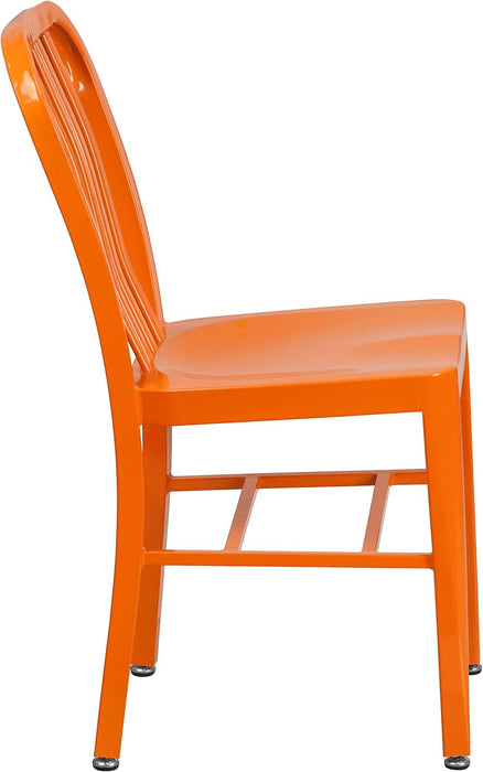 Gael Commercial Grade 2 Pack Orange Metal Indoor-Outdoor Chair